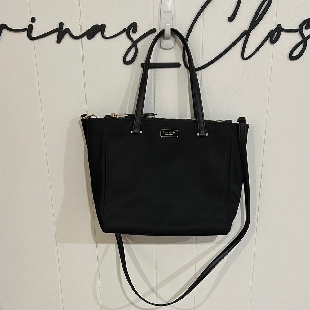 Kate Spade Triple Compartment Nylon Black Tote Bag - Picture 2 of 15